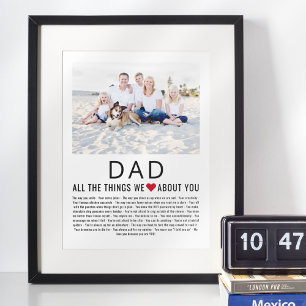 Poster Papa Photo Choses Que Nous Aimons De Votre Fête de