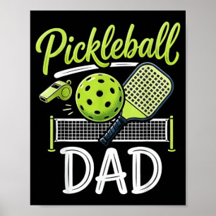 Poster Papa Pickleball Ensemble de famille sport journée 