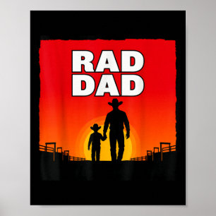 Poster Papa radical père et fils rodéo western soleil cou