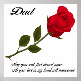 Poster Papa Rose rouge simple