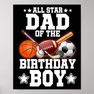 Poster Papa Star de l'enfant fêté Sketll Football Spo