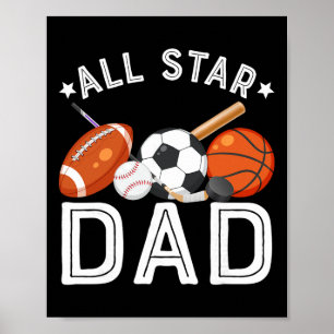 Poster Papa Star de l'enfant fêté Sketll Football Spo
