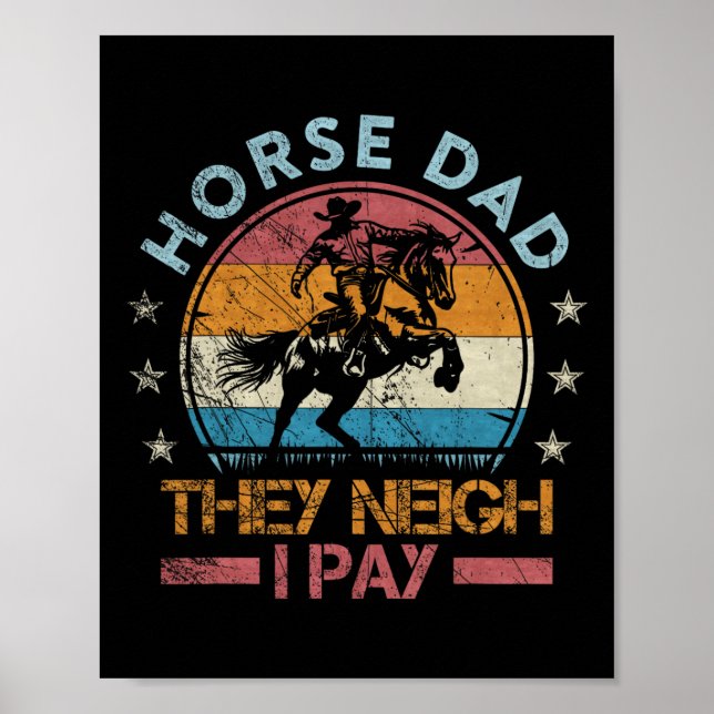 Poster Papa vintage Retro Cheval (Devant)