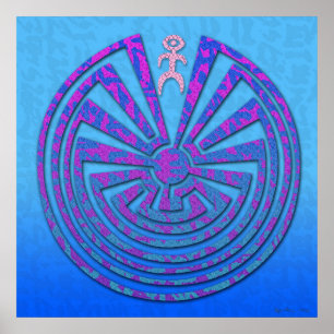 Poster Papago Maze bleu et violet