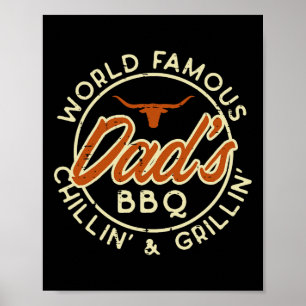 Poster Papas célèbres BBQ Grillin Barbecue Fête des pères
