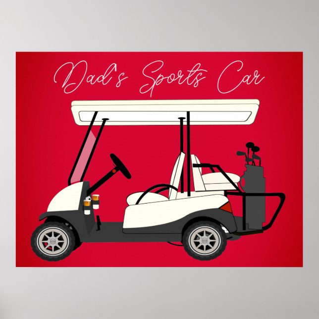 Poster Papa's Sports Voiture Golf Panier Imprimer l'affic (Devant)