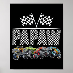 Poster Papaw Monster Truck Rétro Famille Anniversaire Ass