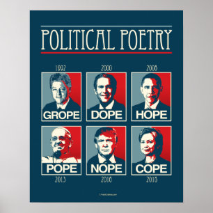 Poster Pape Nope Cope d'espoir de dopant de tâtonnement