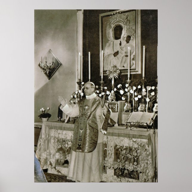 Poster Pape Pie XII dit Messe, Castel Gandolfo (Devant)