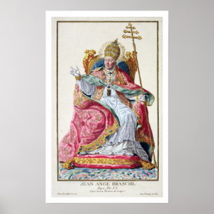 Poster Pape Pius VI (1717-99) de 'DES Estampes de