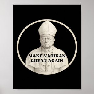 Poster Pape Trump Drôle Trump Vatican Chrétien Rétro Chu
