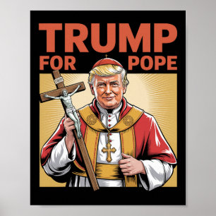 Poster Pape Trump Drôle Trump Vatican Chrétien Rétro Chu