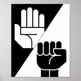 Poster Paper bat Rock – Art minimaliste noir et blanc