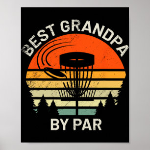 Poster Papi de Disc Golf Meilleur Grand-Père Par Frisbee