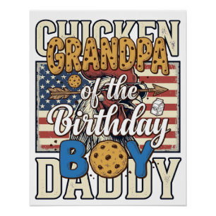 Poster Papi du gâteau d'anniversaire du garçon Lait de co
