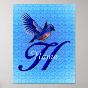 Poster Papier à en-tête Monogramme Initial H Personnalisé