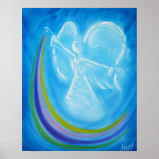 Poster Papier arc-en-ciel bleu