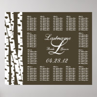 Papier blanc Birch Trees Mariage Seing Chart