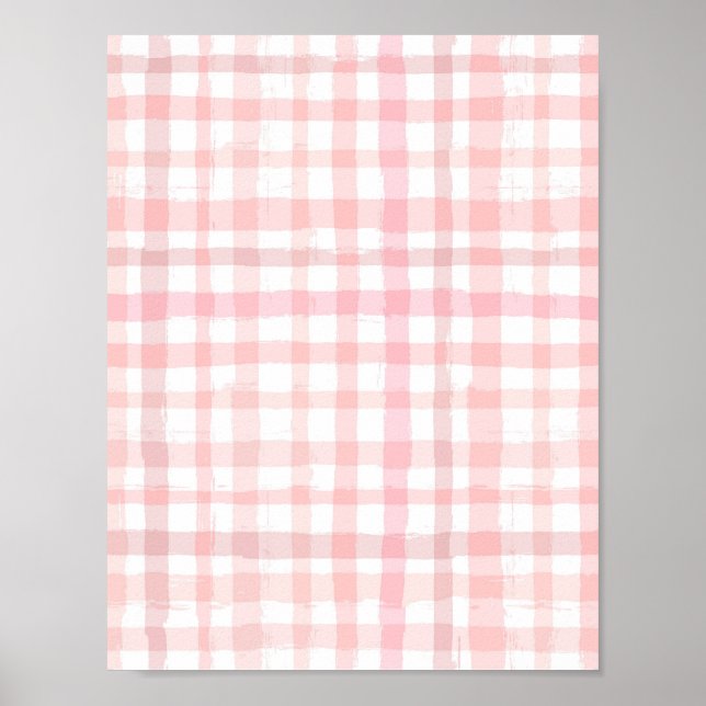 Poster Papier-chèque rose Aquarelle numérique (Devant)