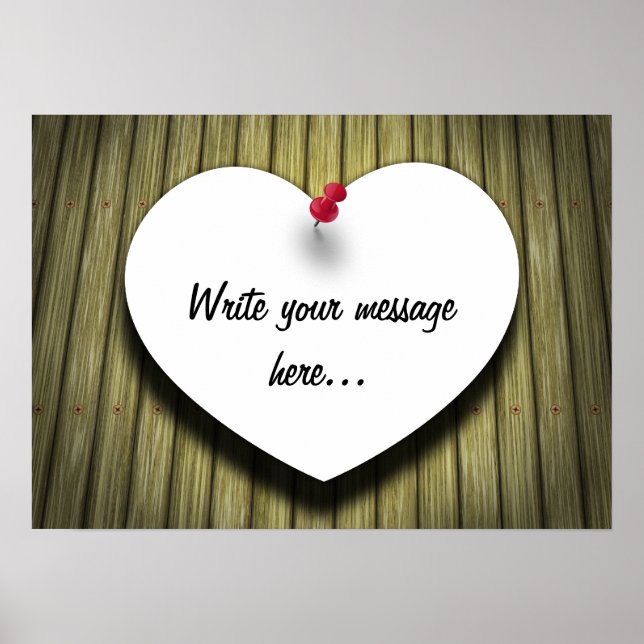 Poster Papier Coeur manuscrit Script rustique (Devant)