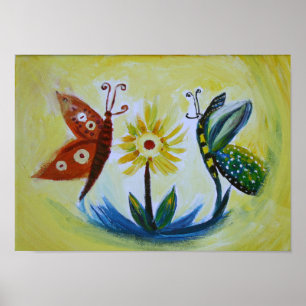 Poster Papier d'affiche de valeur de l'art papillon (Matt