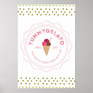 Poster Papier d'affiche de valeur Yummy Gelato 20x16 (mat