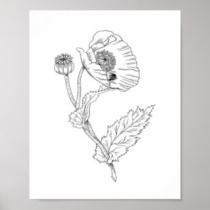 Poster Papier d'affiche minimaliste à fleurs (Matte)