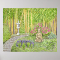 Papier d'art du jardin de Bouddha paisible