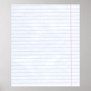 Poster Papier de cahier texture de papier lignes