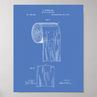 Poster Papier de toilette 1891 Brevet Art - Plan directeu