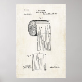 Poster Papier de toilette Brevet de rouleaux Imprimer l'a