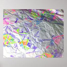 Poster Papier effondré Scribble Art moderne Abstrait Impr