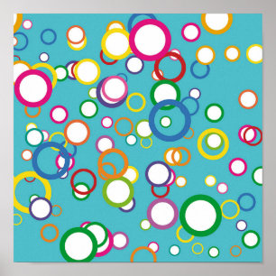 Poster Papier en toile Cercles colorés