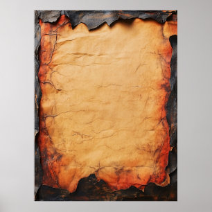 Poster Papier parchemin aux bords brûlés