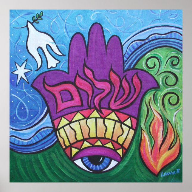 Poster Papier Peace Hamsa (Devant)