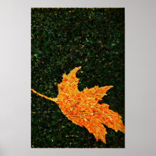Poster Papier peint à l'huile de feuille tombante