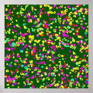 Poster Papier peint à motif de fresques florales abstrait
