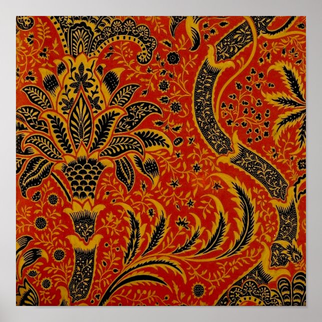 Poster Papier peint antique William Morris India (Devant)