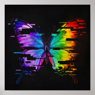 Poster Papier peint effet papillon