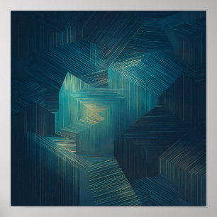Poster Papier peint en grille translucide multicouche - H