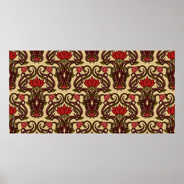 Poster Papier peint floral sans charme dans un style Art  (Devant)