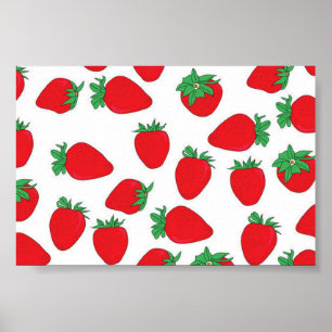 Poster Papier peint fraise