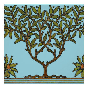Poster Papier peint frise d'arbre de William Morris