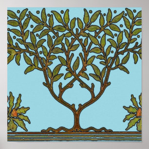 Poster Papier peint frise d'arbre de William Morris
