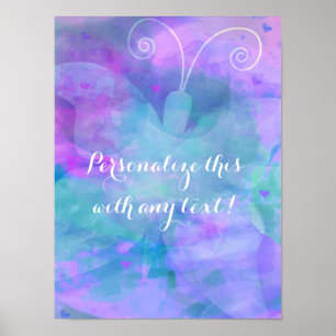 Poster Papier peint personnalisé pour fête avec papillon 