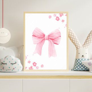 Poster Papier peint pour la nurserie avec un nœud rayé ro
