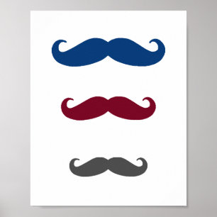 Poster Papier peint pour la nurserie Darling Dapper Moust