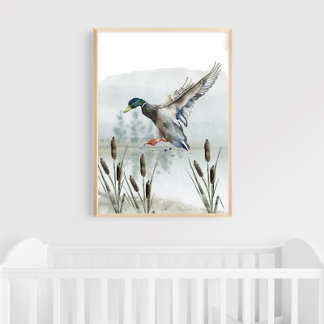 Poster Papier peint pour nurserie chasse au canard