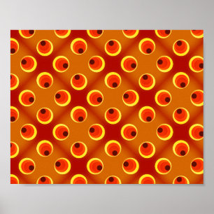 Poster papier peint rétro orange 1970