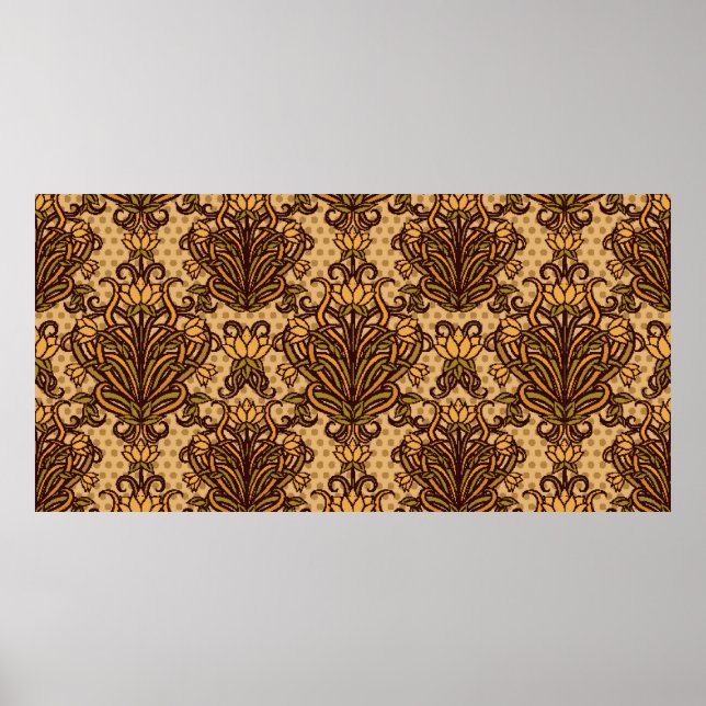 Poster Papier peint sans couture de style Art nouveau, Vi (Devant)